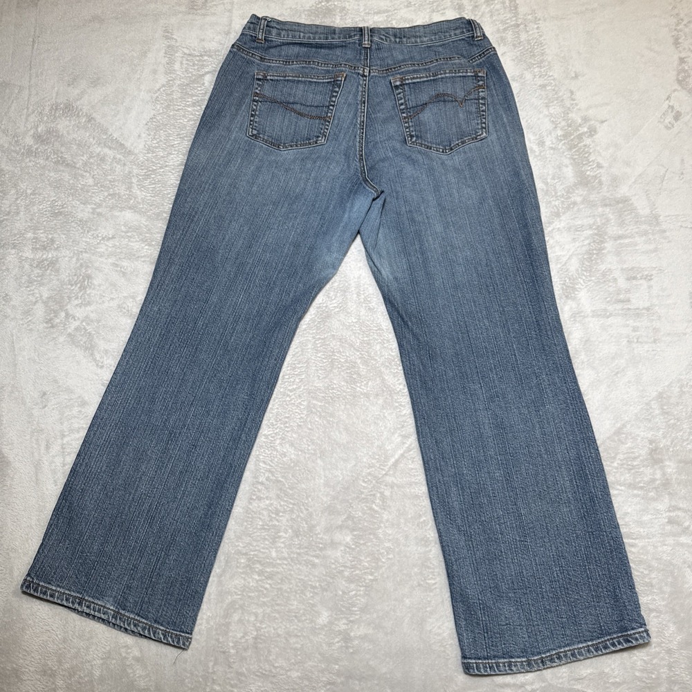 Venezia Boot Cut Jeans Blue Denim Women Size 14P 27" Inseam Denim Jeans